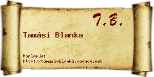 Tamási Blanka névjegykártya